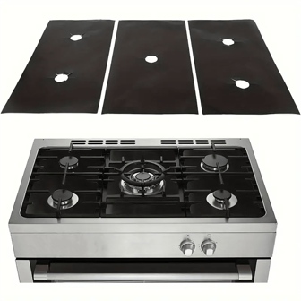 3pcs Reusable Gas Stove Burner Covers, Heat & Oil Resistant Stovetop Mat Liners, Anti-Pollution Pads, Burner Caps, Kitchen Supplies & Accessories (Can Be Trimmed, Please Measure Size Before Purchase)