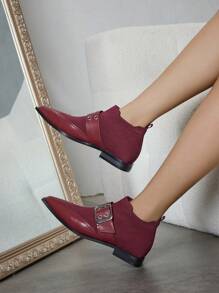 Damskie modne botki, botki, buty, botki Chelsea, buty na imprezę świąteczną, sukienka swetrowa