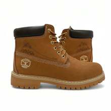 BOTA USO CASUAL ESTILO TIMBER LAND PIEL GENUINA NOBUK SUELA GRABADA DE HULE MASIZO - Camel - Ver 3