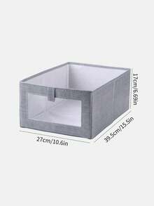1 件超大可折叠布艺收纳盒，抽屉式收纳盒，适用于衣服、家居用品 - 灰色 - 查看 3