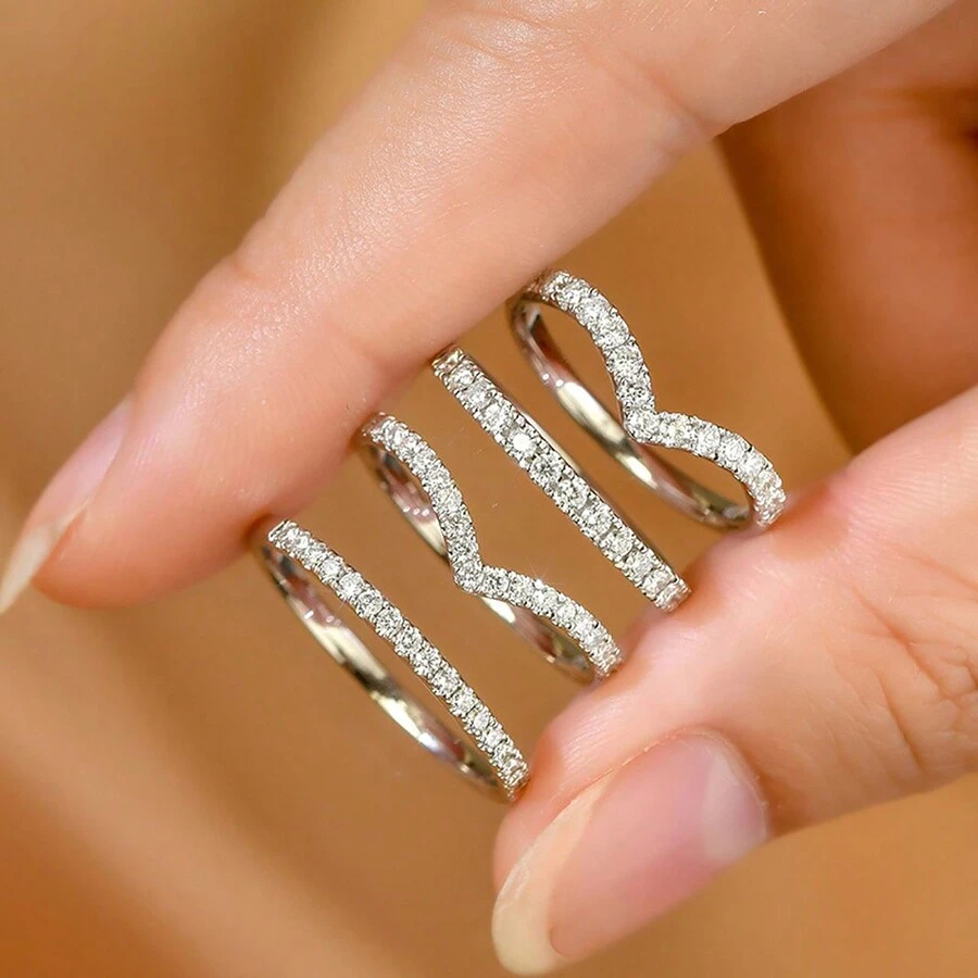 Sugar Ring Ins Niche Light Advanced Sense Simulation Diamond Diamond Chain Ngón trỏ Mở có thể điều chỉnh với Vòng đèn flash khoan - Nhiều màu - Xem 1