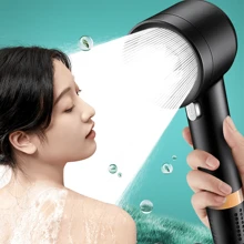 Turbo High-Pressure Shower Head With Powerful Water Spray,Bathroom Shower Set With Pressurized Spray Nozzle - Black - View 1