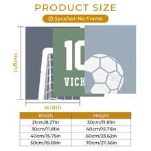 Bộ 3/6 tranh canvas in tên và số cá nhân hóa, tranh áo đấu in tên tùy chỉnh để trang trí nhà cửa, tranh canvas in hình hoạt hình bóng đá cho phòng khách, phòng ngủ, nhà bếp, phòng bé trai, quà tặng và vật trang trí, quà tặng không khung. - T044 - Xem 8