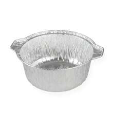 10PCS银色铝箔双耳锡纸锅耐高温烧烤烘焙简餐甜品一次性餐盒打包盒烧烤派对家庭聚会餐具, - 銀色 - 查看 10