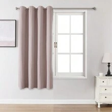 1 件或 2 件可选 100% 遮光窗帘、纹理仿亚麻窗帘、客厅窗帘、卧室遮光窗帘、隔热窗帘、防水窗帘、家庭影院餐厅背景窗帘、带顶部索环、长度 84 英寸、72 英寸、63 英寸，2 片套装可用 - 淺粉色 - 查看 24