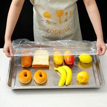 100 Stücke gewerbliche Lebensmittelverpackungsfolie zum Wegwerfen, geeignet für Restaurants & BBQ Geschäfte - Extra große Größe, passt zu Standard-Schüsseln & Tellern, für den Außenbereich, Camping