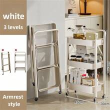 Foldable Kitchen Rack, Multifunctional Storage Rack, Vegetable Basket Organizer, Movable Baby Supplies Shelf, No Installation Required Kitchen Items Kitchen Accessories Kitchen Tools