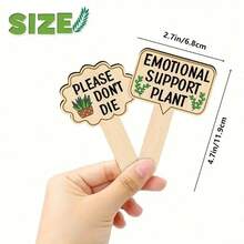 5 tấm biển gỗ thú vị kết hợp nhiều loại cây với nhiều chữ cái khác nhau, phù hợp với cây mọng nước, cây xanh, nhãn cây bằng gỗ chống thấm nước, đồ dùng sân trong nhà và ngoài trời, quà tặng trang trí chậu hoa cây cảnh - Màu gỗ - Xem 6