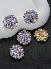 5 cái/gói Nút kim loại thủy tinh hoa hướng dương, Thích hợp cho áo khoác, áo len, bộ đồ, may đồng phục, váy cưới, trang trí, giày dép tự làm, túi xách, hộp quà tặng, làm đồ trang sức, phụ kiện may thủ công, mùa thu/đông - Nhiều màu - Xem 14