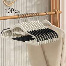 5pcs/10pcs Multi-Functional Household Clothes Hangers, Traceless Non-Slip Design, Thickened And Reinforced Shoulder-Saving Dual Hangers, Suitable For Drying Wet And Dry Clothes - Grey - View 14