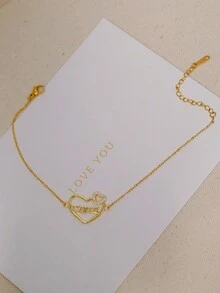 1 chiếc vòng tay Mama màu vàng đính đá Zirconia, thích hợp làm trang phục hàng ngày và quà tặng lễ hội cho phụ nữ - Vàng - Xem 4