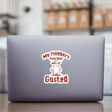 1 PIEZA Pegatina de oso de peluche divertida "Mis Flabbers han sido gasted", pegatina de oso lindo, pegatina sarcástica, pegatina de estilo vintage retro, pegatina de la generación Z, aplicable a automóviles, cuadernos, tazas, jarrones, opción ideal como regalo