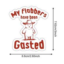 1 PIEZA Pegatina de oso de peluche divertida "Mis Flabbers han sido gasted", pegatina de oso lindo, pegatina sarcástica, pegatina de estilo vintage retro, pegatina de la generación Z, aplicable a automóviles, cuadernos, tazas, jarrones, opción ideal como regalo