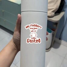 1 PIEZA Pegatina de oso de peluche divertida "Mis Flabbers han sido gasted", pegatina de oso lindo, pegatina sarcástica, pegatina de estilo vintage retro, pegatina de la generación Z, aplicable a automóviles, cuadernos, tazas, jarrones, opción ideal como regalo