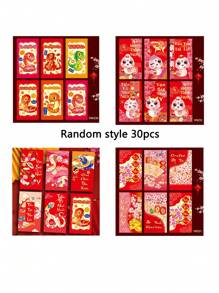 30pcs 2025 Vietnamese New Year Hongbao, Paper Snake Design, Good Luck And Prosperity, No Power Supply, Home Kitchen Party Supplies - Multicolor - View 7