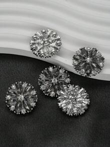5pcs/Pack Sunflower Diamante Glass Metal Button, Suitable For Coat, Sweater, Suit, Uniform Sewing, Wedding Dress, Decoration, DIY Shoes, Bags, Gift Boxes, Jewelry Making, Handcraft Sewing Accessories, Autumn/Winter - Multicolor - View 21