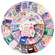 50/100 miếng dán máy bán hàng tự động hoạt hình nhiều màu sắc, miếng dán thẩm mỹ cho sổ lưu niệm, bình nước, máy tính xách tay, bộ dụng cụ làm sổ lưu niệm, miếng dán nhật ký Bullet Junk bằng nhựa vinyl chống thấm nước dành cho người lớn - Nhiều màu - Xem 12