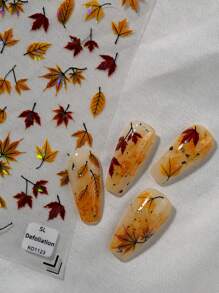 1. 秋冬季激光美甲贴纸，黄色和红色设计风格，以及温暖的枫叶色调，适合美甲爱好者收藏，也适合女性和女孩DIY美甲。 - 彩色 - 查看 10