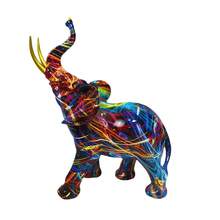 1 件，创意彩色大象雕像彩色艺术雕像树脂雕塑装饰非常适合装饰厨房、办公室和房间、家居装饰、庭院装饰、主题派对装饰、场景装饰 - 彩色 - 查看 4