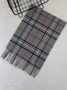 1pc Classic Plaid Men Scarf, Boyfriend Style Autumn/Winter Warm Scarf, Fashionable Double-Sided Neck Warmer, Luxury Birthday Gift Men AccessoriesMen Scarves - Multicolor - View 2