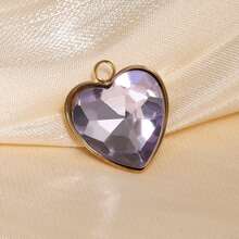 2 件 15x13 毫米不锈钢金色刻面心形水晶吊坠适用于 DIY 爱情饰品女士项链珠宝配饰 - 愛心水晶吊墜 - 查看 12