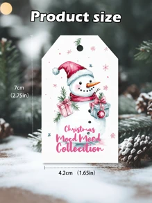 9/18/36pc Gepersonaliseerde Roze Winter Kerst Cadeau Labels, Gepersonaliseerde Tekst Vakantie Labels En Cadeau Zak Labels, Kerstman, Kerst Sneeuwman, Kerstboom Patroon Ontwerp, Kerstboom Labels