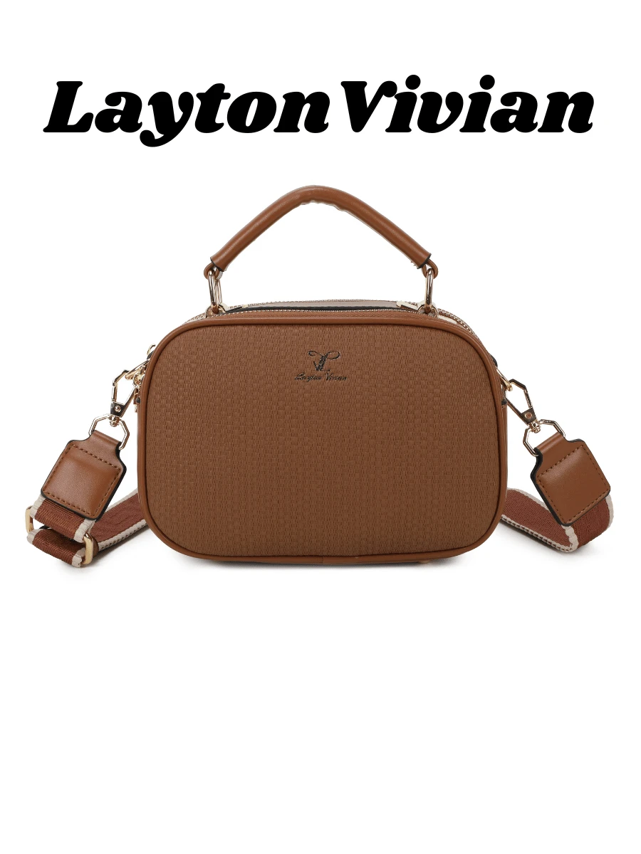 LaytonVivian Prestige Edition Elegant Women's Bag: Chinese Style, Multiple Compartments, Two Large Dividers With Reinforced Handle, Perfect For A Sophisticated And Versatile Look. - màu nâu - Xem 1