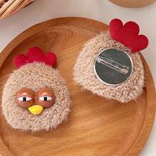 1 件创意可爱小鸡毛绒哑巴咯咯胸针发夹装饰配件 - 彩色 - 查看 12