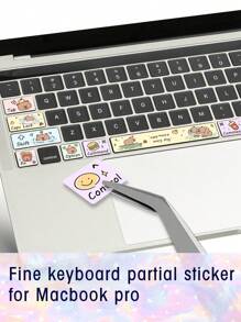 1 set de stickers de clavier rose rêveur et violet - motif mignon d'astronaute de bande dessinée, convient pour les ordinateurs portables Pro13.3 pouces, en matériau PVC jouant le rôle d'embellissement du clavier de l'ordinateur portable anti-rayures, soit à décoller et à coller, soit de 4,72*4,01 pouces
