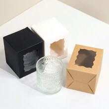 20 chiếc, 8x8x10cm, Hộp quà giấy có cửa sổ, Bao bì kẹo và bánh quy, Thích hợp đựng ly, Đế nến, Quà tặng tiệc cưới/tiệc cô dâu, 9oz - 8x8x10cm-20 chiếc - Xem 11