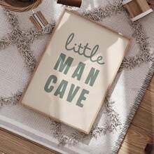 3 件套定制帆布墙画 - 个性化首字母名称、男孩房间装饰、男孩是最好的标志、小男人洞穴标志、幼儿园男孩墙画、米色和绿色 - 无框、高品质材料、独特的礼物创意 - 彩色 - 查看 4