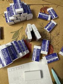 Solid Color 2b Erasers, Simple Multipurpose Portable Pencil Erasers Small Size For Students, Office, Art Drawing,Children Office And Learning Eraser, Stationery - Multicolor - View 6