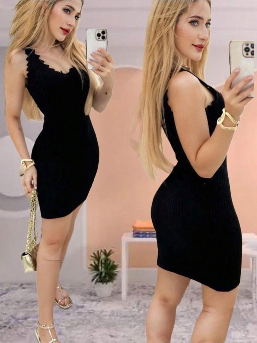 Women's Modal Dress - màu đen - Xem 1