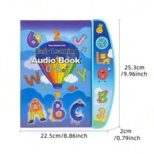 Englische E-Book Sprechbücher zum Lesen mit dem Finger für Kinder, Bildungsspielzeug. Inhalt umfasst: Englisches Buchstaben, Zahlen, Früchte, Tiere, Fahrzeuge, Beziehungen, Instrumente, Musik, Kinderreime. Benötigt 3 AA-Batterien (nicht enthalten)