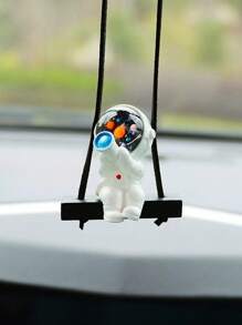 1pc Cute Astronaut Hanging Statue, White Resin Cartoon Swing Decoration, Multifunctional Indoor And Outdoor Hanging Decoration Accessories, Car Rearview Mirror Pendant, Backpack, Keys, Romantic Decoration For Men And Women's Cars, Birthdays, Valentine's Day, Mother's Day, Small Gifts,Home Decor ,Room Decor,Wall Decor Graduation - Multicolor - View 14