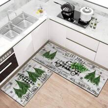 1pc Christmas Entrance Door Mat, Water Absorbent Long Floor Rug For Living Room, Kitchen, Bathroom Entrance Home Decor Floor Mats Carpets Home Bathroom Decor Outdoor Rug Door Mat Fall Decor Bathroom Accessories Back To School Entryway Decor