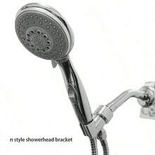 学校淋浴喷头，宿舍、酒店、浴室用塑料淋浴喷头，高流量，不锈钢淋浴喷头支架，三向分流器，可调节淋浴臂，淋浴支架 - 彩色 - 查看 10