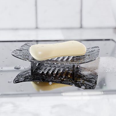 1 件豪华肥皂盒，用于排水并保持浴室台面清洁，肥皂盒适用于浴室和厨房家居浴室装饰秋季装饰返校