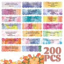 200 Stück spanische Bibelvers inspirational Aufkleber, bunte christliche Aufkleber für Scrapbooking, Planung, Glaubensaufkleber für Flaschen, Notizbuch, Computerbildschirm Rücken Schulanfang