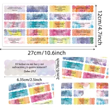 200 Stück spanische Bibelvers inspirational Aufkleber, bunte christliche Aufkleber für Scrapbooking, Planung, Glaubensaufkleber für Flaschen, Notizbuch, Computerbildschirm Rücken Schulanfang