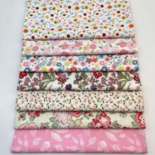 7 Pcs Fabric Floral Pre-Cut Quilt Squares Fat Quarters,Fabric Bundles For Sewing & Quilting