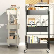 Foldable Kitchen Rack, Multifunctional Storage Rack, Vegetable Basket Organizer, Movable Baby Supplies Shelf, No Installation Required Kitchen Items Kitchen Accessories Kitchen Tools