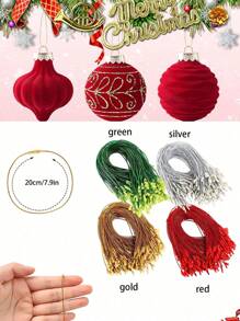 9 件优雅植绒圣诞饰品，6/8 厘米植绒圣诞装饰球，植绒圣诞树挂球，防碎圣诞灯泡适用于圣诞树装饰、节日和婚礼装饰（红色） - 紅色 - 查看 4