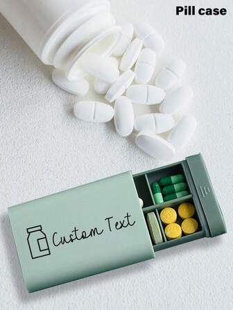 Caja de pastillas personalizada, caja de tabletas, pequeña caja de viaje para medicamentos, pequeño dispensador de tabletas