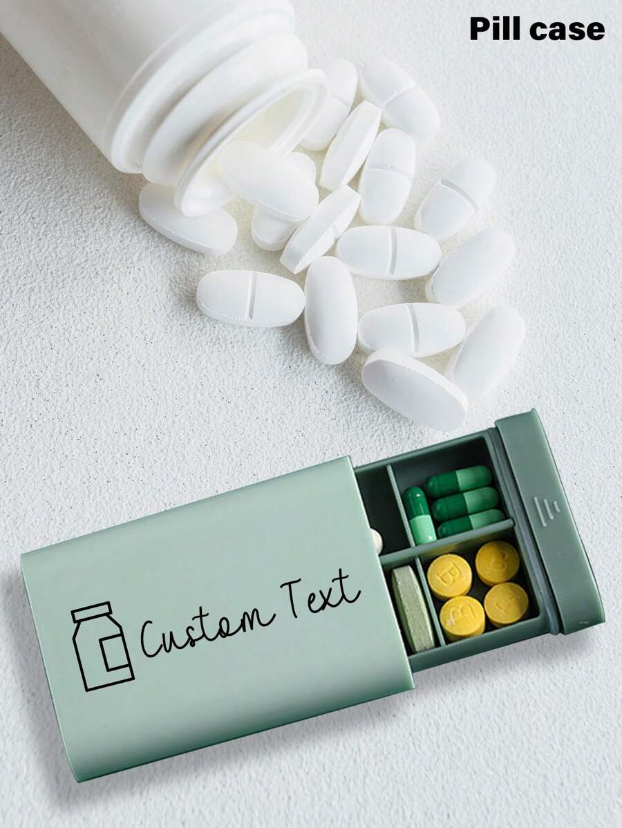 Personalized Medicine Pill Box Tablet Box Small Travel Essentials Medicine Box Small Tablet Dispenser - Multicolor - View 1