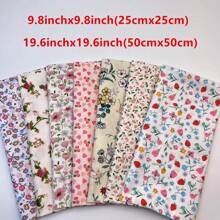 7 Pcs Fabric Floral Pre-Cut Quilt Squares Fat Quarters,Fabric Bundles For Sewing & Quilting