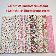 7 Pcs Fabric Floral Pre-Cut Quilt Squares Fat Quarters,Fabric Bundles For Sewing & Quilting