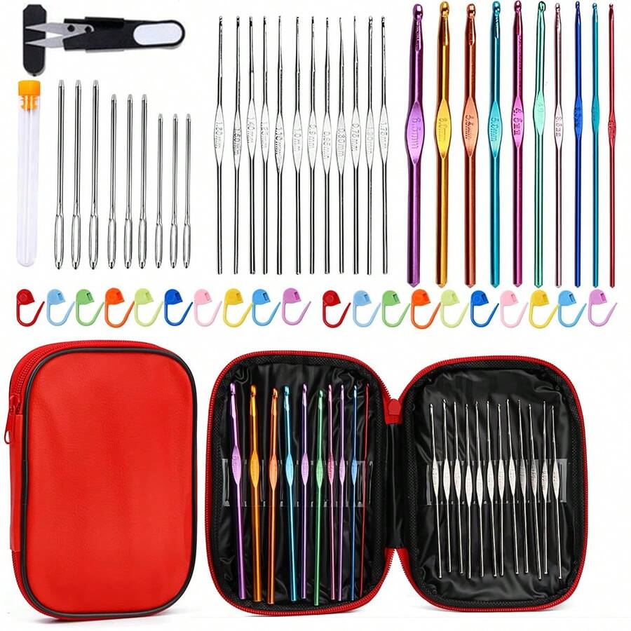54/100pcs/Set Sewing Tools With Storage Bag, Plastic Sewing Needles