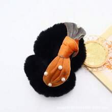 Winter Women's Bow Folding Pearl Plush Warm Earmuffs Outdoor Travel Earmuffs Cycling Ear Warm - Multicolor - View 7