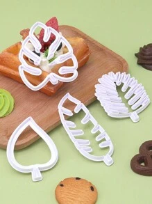 4pcs Tropical Leaf Shaped Baking Molds, Realistic Simulation Baking Tools Kitchen Cookware Set - White - View 6